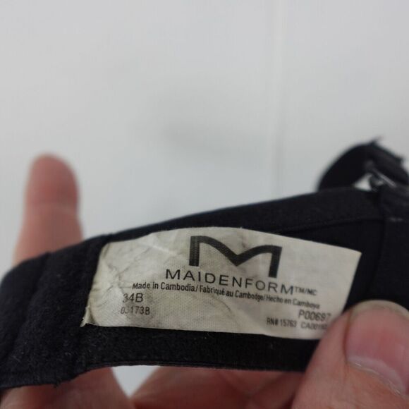 Maidenform Womens Black Padded Bra with Lace & Bow Detail Size 34B - Picture 9 of 10